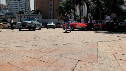 Low Angle Video of a Vintage Car