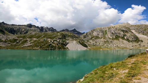 A Beautiful Scenery of Calm Lake Under Cloudy Sky