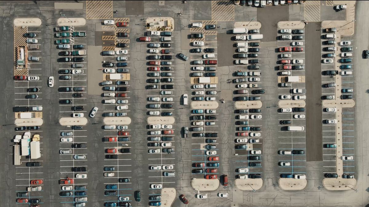 Aerial view of cars parking Free Stock Video Footage, Royalty-Free 4K ...