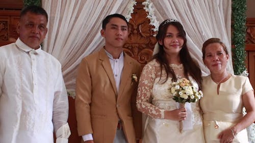 Bride and Groom with Guests