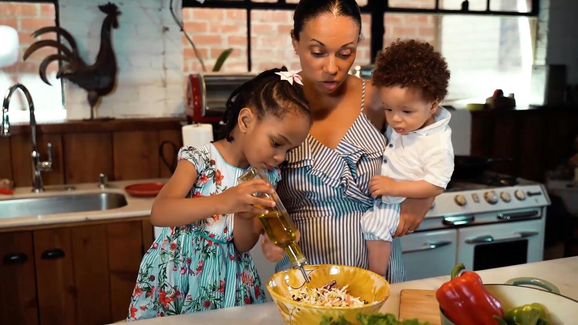 A Mother Preparing Food with Her Kids \u00b7 Free Stock Video