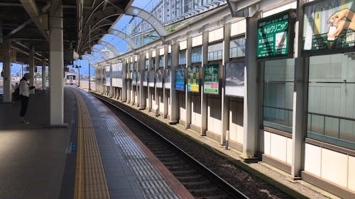 A Train Passing by the Railway Station