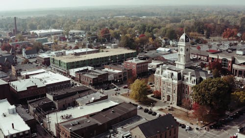 Drone Footage of Cityscape