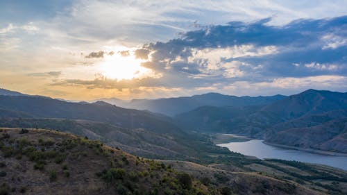 Time-Lapse Video of Mountain Scenery During Golden Hour