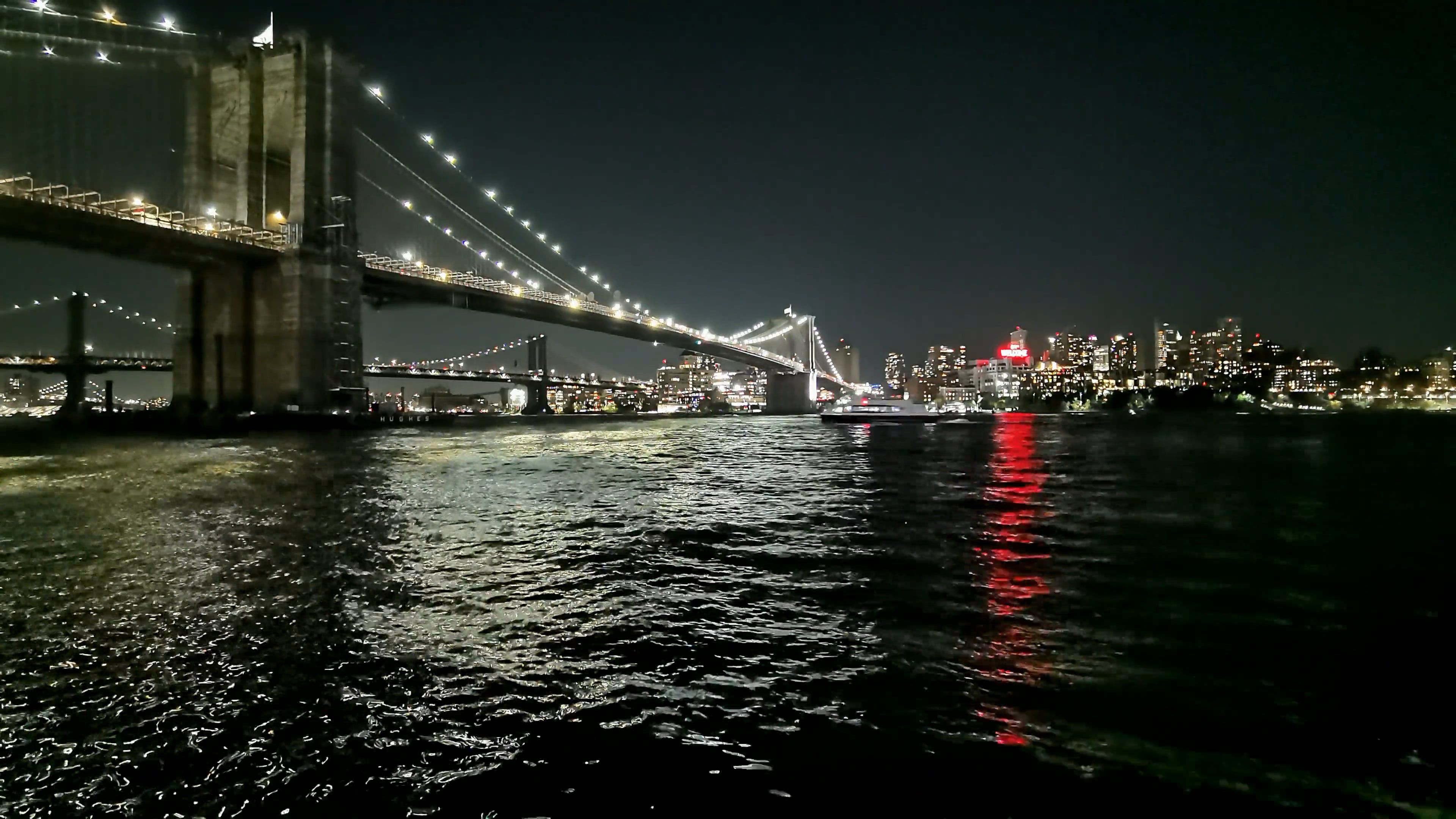 Time Lapse View of Brooklyn Bridge at Night · Free Stock Video