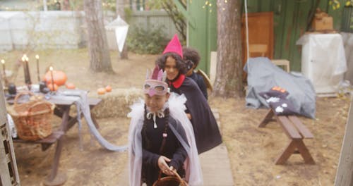 Children Doing Trick or Treat