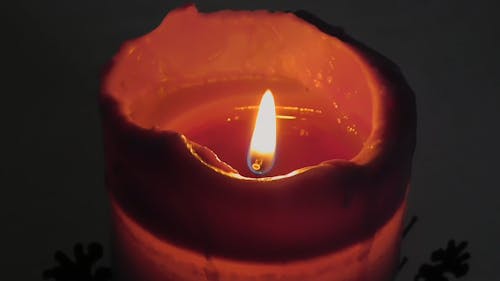 Close Up View of a Burning candle