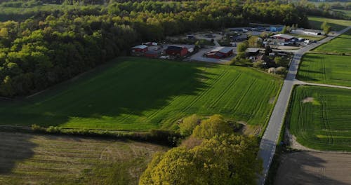 Drone Footage of Agricultural Land During Daytime