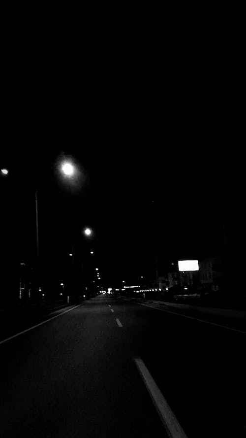 Black and White Video of the Road