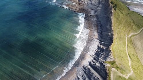 Drone Footage Of A Mountain Cliff Coast
