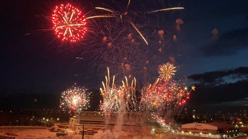 Fireworks Display In The Sky At Night