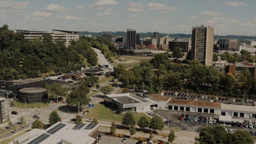 Drone Footage of Cityscape