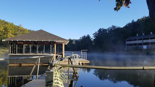 A Gazebo Built Above The Lake