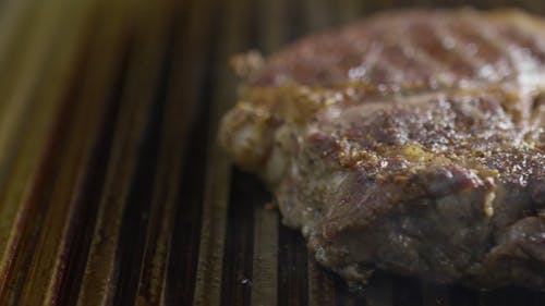 A Delicious Grilled Meat In Close-up View · Free Stock Video