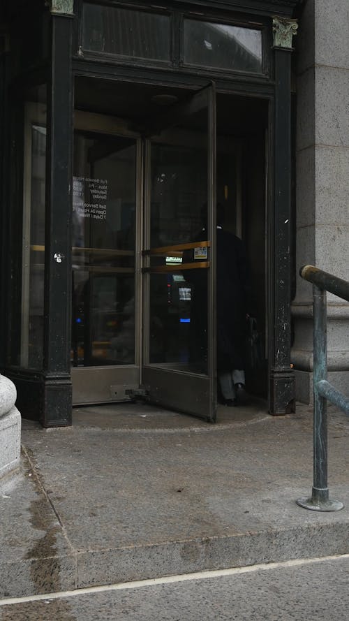 Revolving Door at the Entrance of a Building