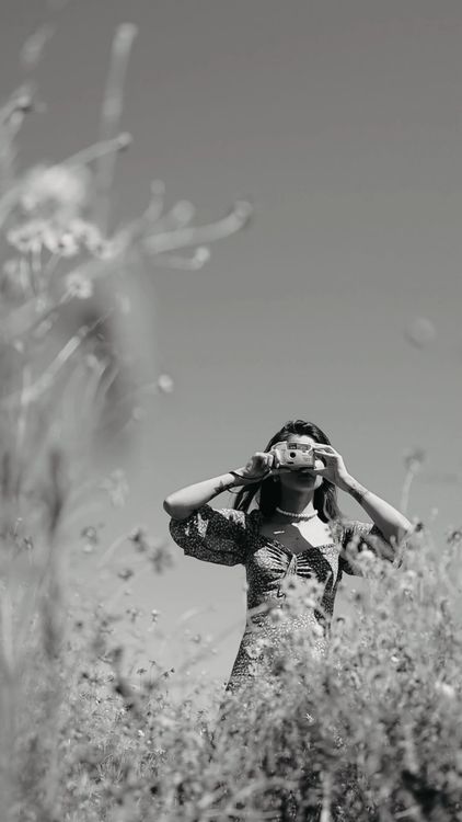 A Woman Taking Photo In Black And White Film Free Stock Video Footage ...