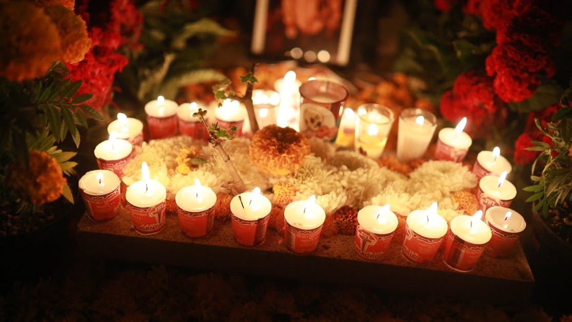Lighted Candles During Day of the Dead Free Stock Video Footage,  Royalty-Free 4K & HD Video Clip