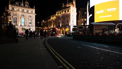 The Piccadilly Circus Road Junction In London's West End