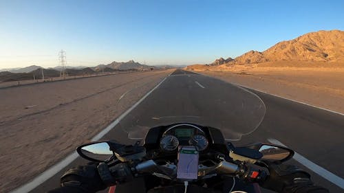 Motorcycle Riding On A Countryside Road