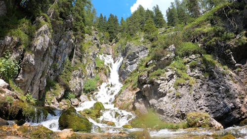 A Panoramic View Of A Waterfalls