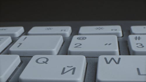 Close-Up View of a White Apple Keyboard