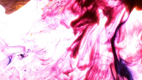 A Pink Liquid Paint in Motion