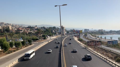 Vehicles Traveling on Expressway During Daytime
