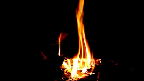 A Burning Fire on Black Background