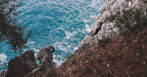 High Angle View of Cliff Edge