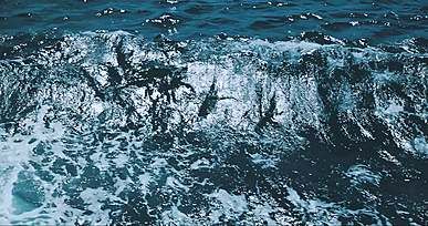 a blue sea waves in motion