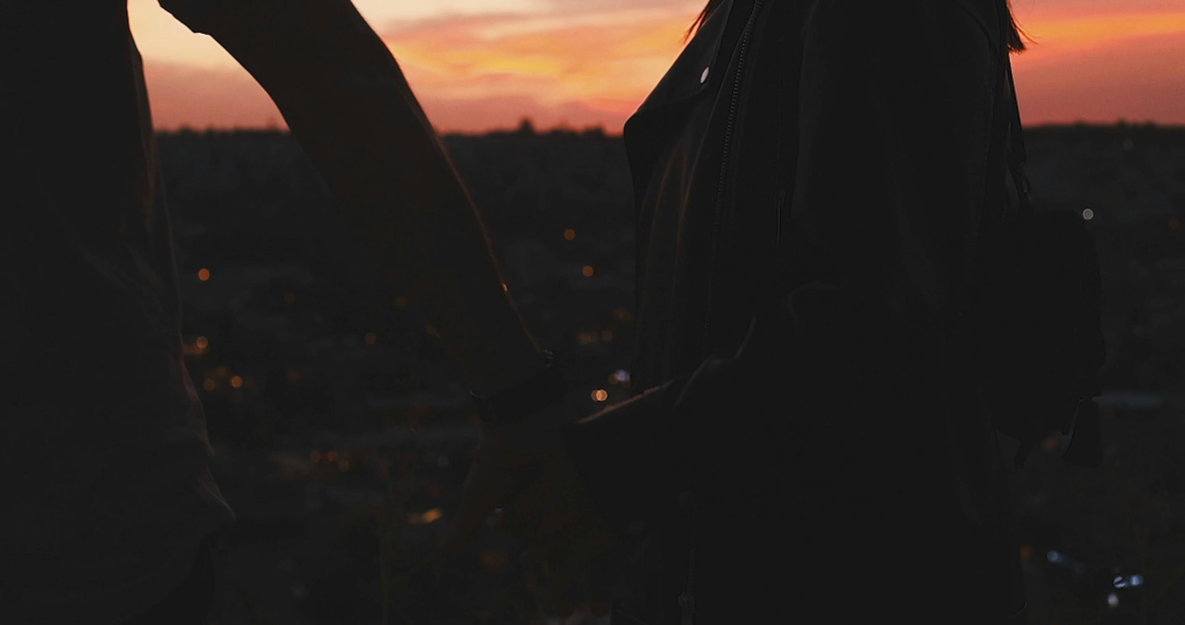 A Couple Holding Hans While Enjoying The Sunset Sky Scenery Free Stock  Video Footage, Royalty-Free 4K & HD Video Clip