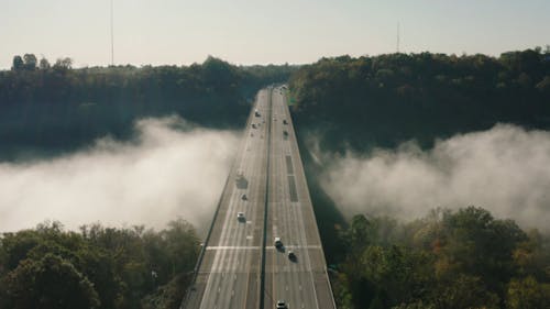 Highway with Clouds and Nature