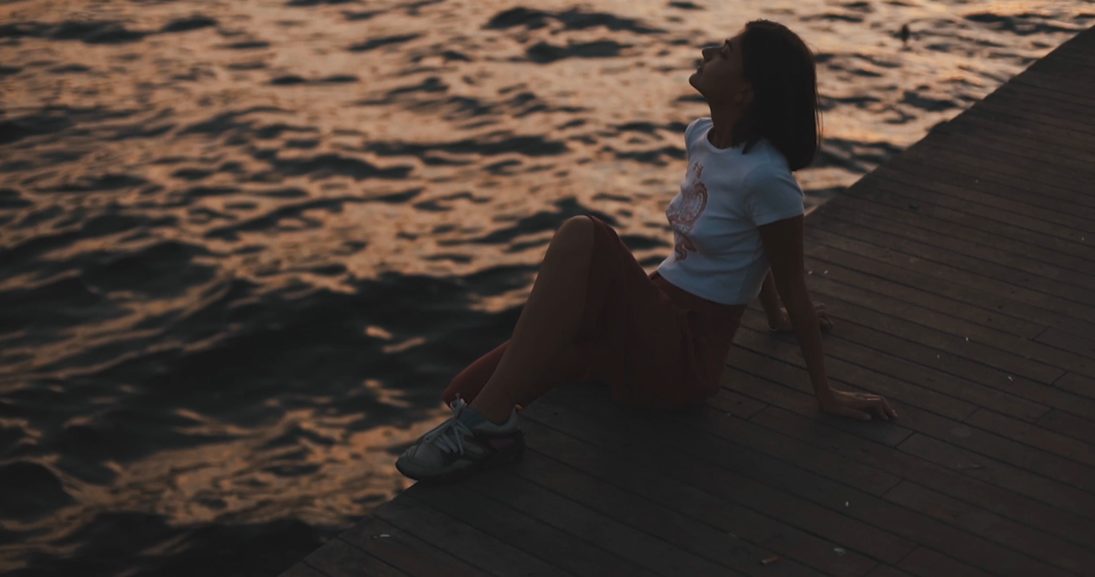 Woman Sitting on the Edge of a Jetty Free Stock Video Footage, Royalty ...