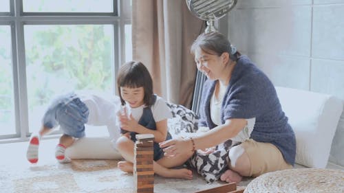 Mother and Children Spending Time Together