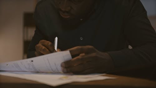 Close up of a Man Working in an Office