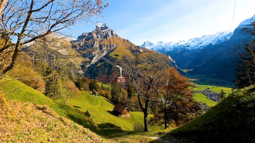 Beautiful View of Swiss Alps on Sunny Day