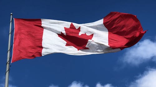 canadian flag waving