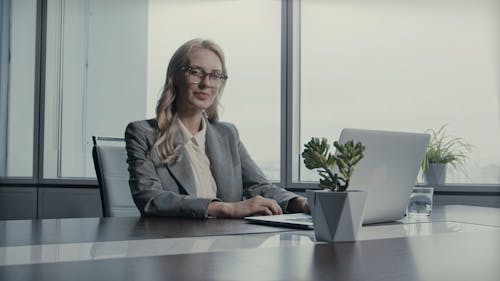 A Female Boss Behind Her Desk