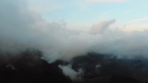 Aerial Video of Clouds on Mountain Peaks