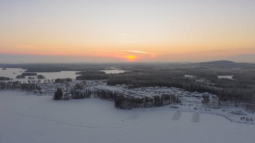 Aerial Shot of a Winter Landscape