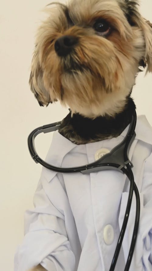 Dog Wearing a Doctor Costume