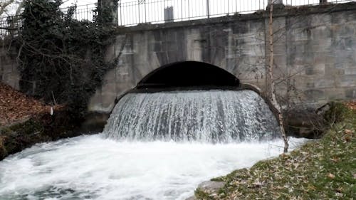 A River Flowing Under a Bridge