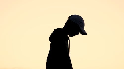Side View Silhouette of a Person Moving