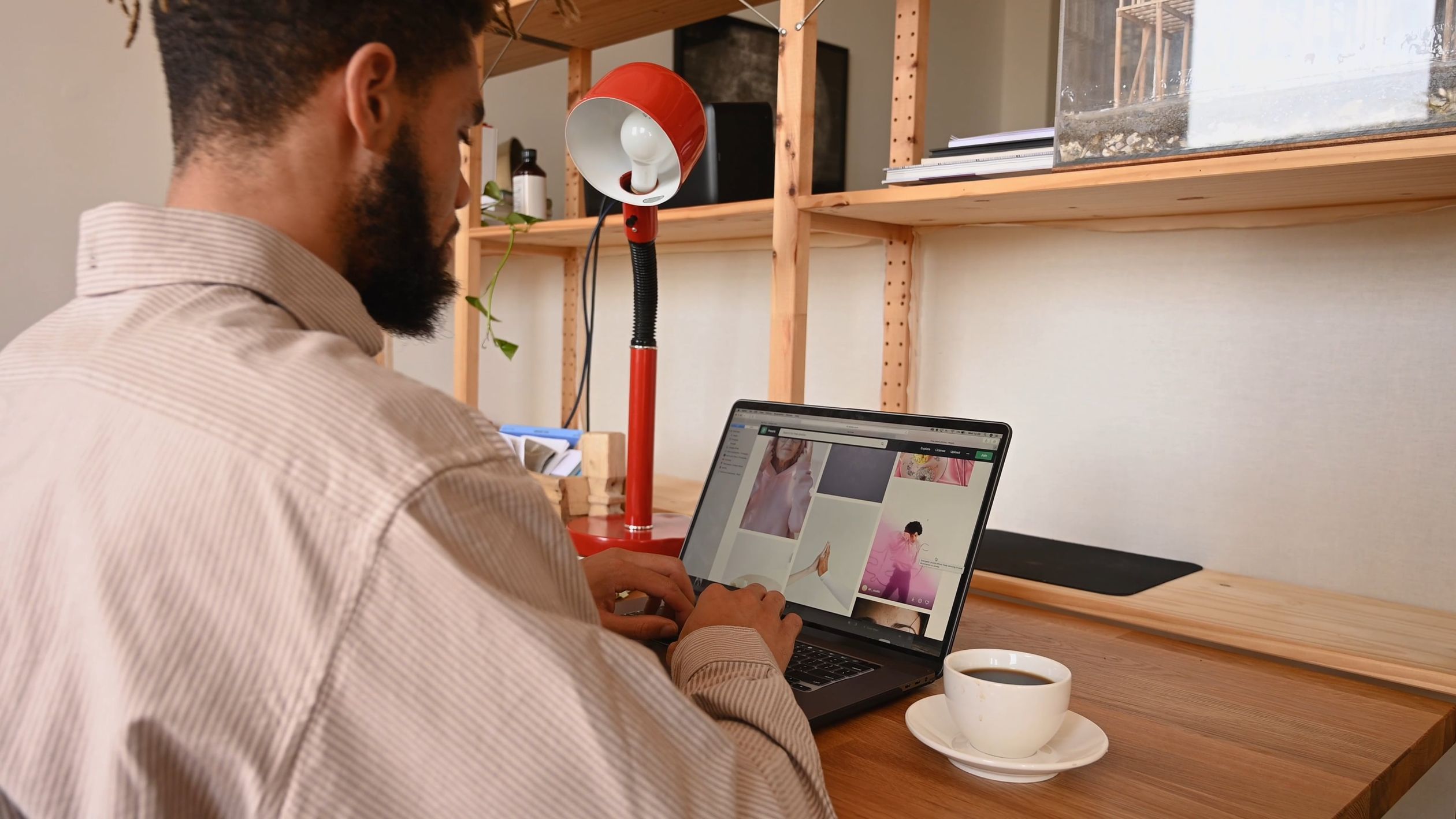 Man Working Remotely on Laptop in Workspace Free Stock Video Footage ...
