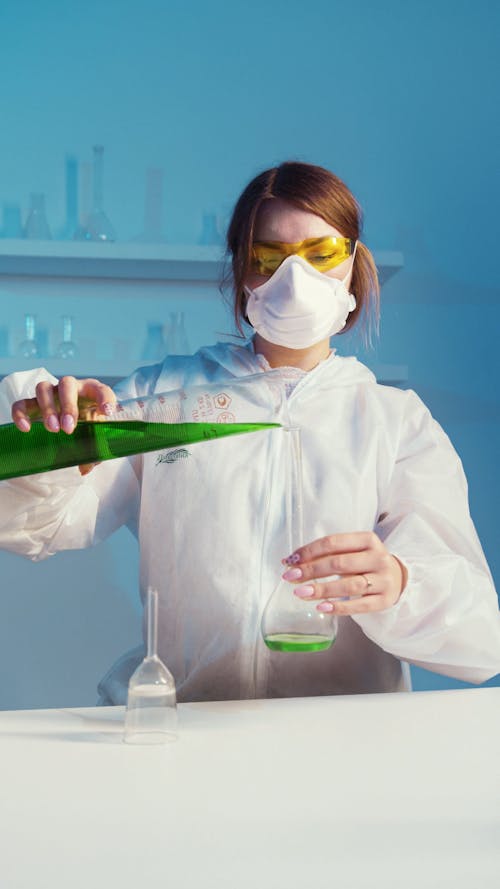 Woman Doing Experiments in a laboratory