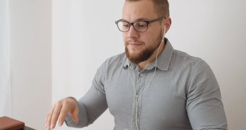 Man Working with his Laptop