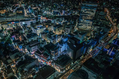 High Speed City View at Night 