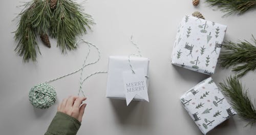 Flatlay Christmas Packages
