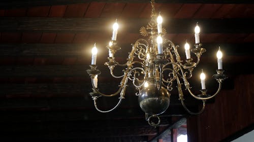 Chandelier Lighted On 
