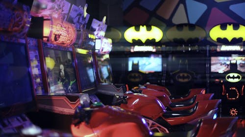 Man Playing with Arcade Game